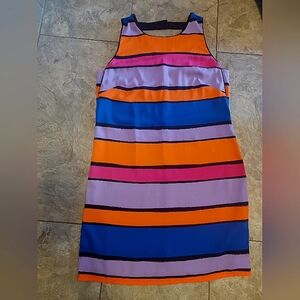 Women's Laundry by Shelli Segal Sleeveless Bright Multicolor Striped Dress Sz 6